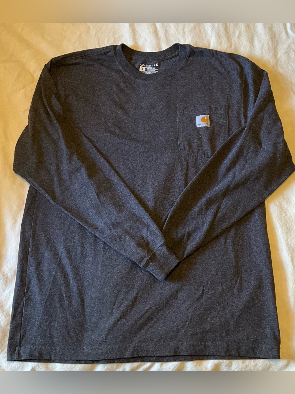 Carhartt Men's Long Sleeve Pocket Tee in Charcoal Gray